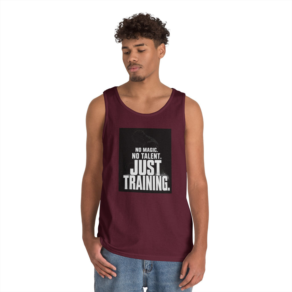 Training Tank Top — "No Magic. No Talent. Just Training." Motivational Gym Tank