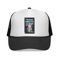 "To know anime is to know yourself" chibi character Trucker Cap | Anime Quote Hat