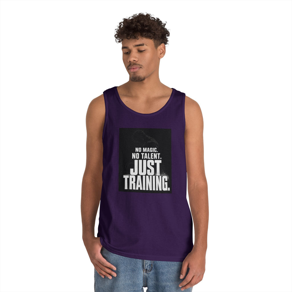 Training Tank Top — "No Magic. No Talent. Just Training." Motivational Gym Tank