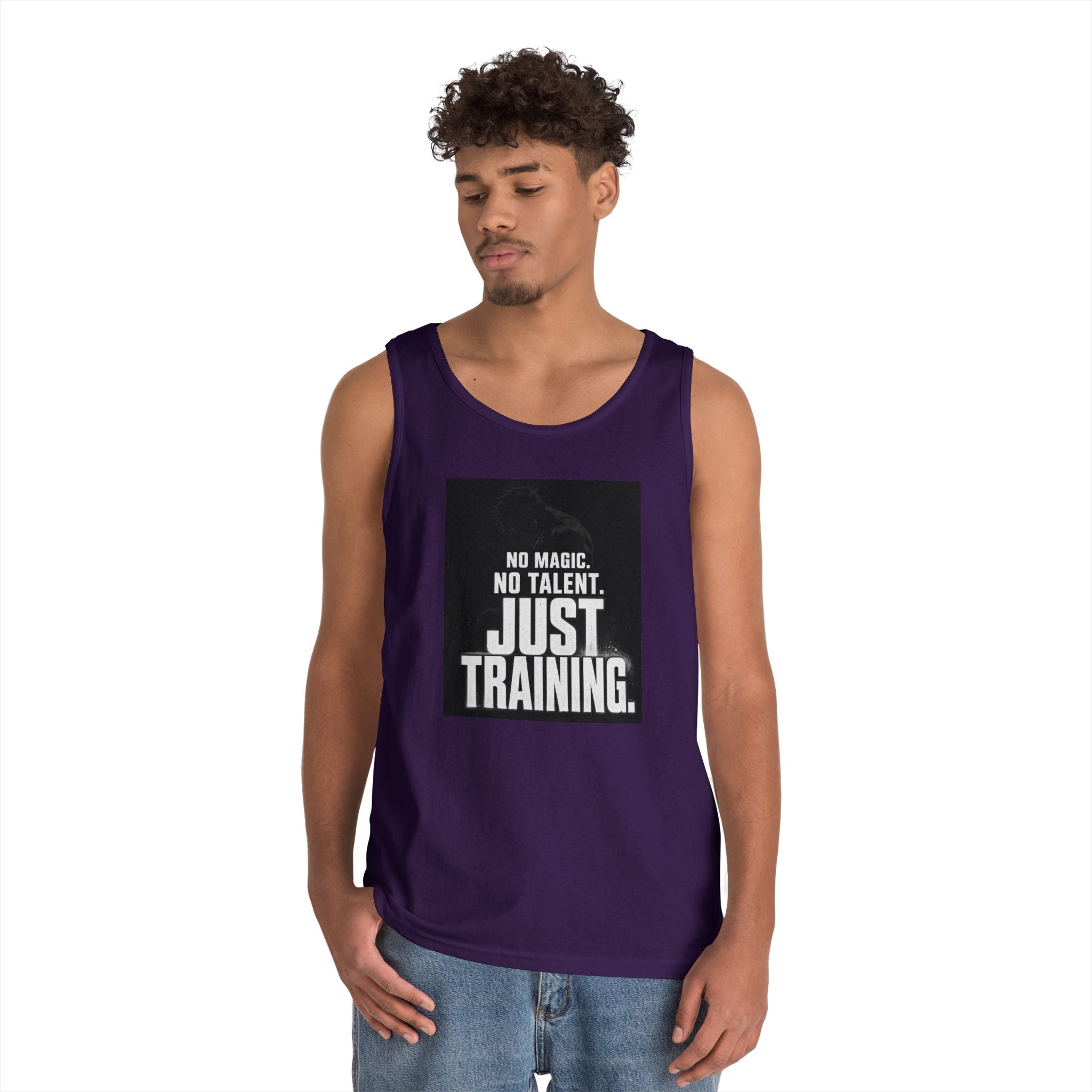 Training Tank Top — "No Magic. No Talent. Just Training." Motivational Gym Tank