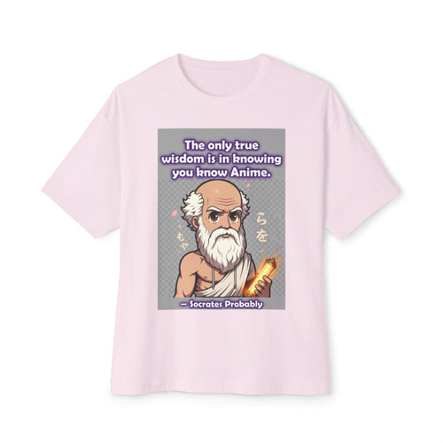 Ancient Philosopher Cartoon Saying "The only true wisdom is in knowing you know Anime" T-Shirt
