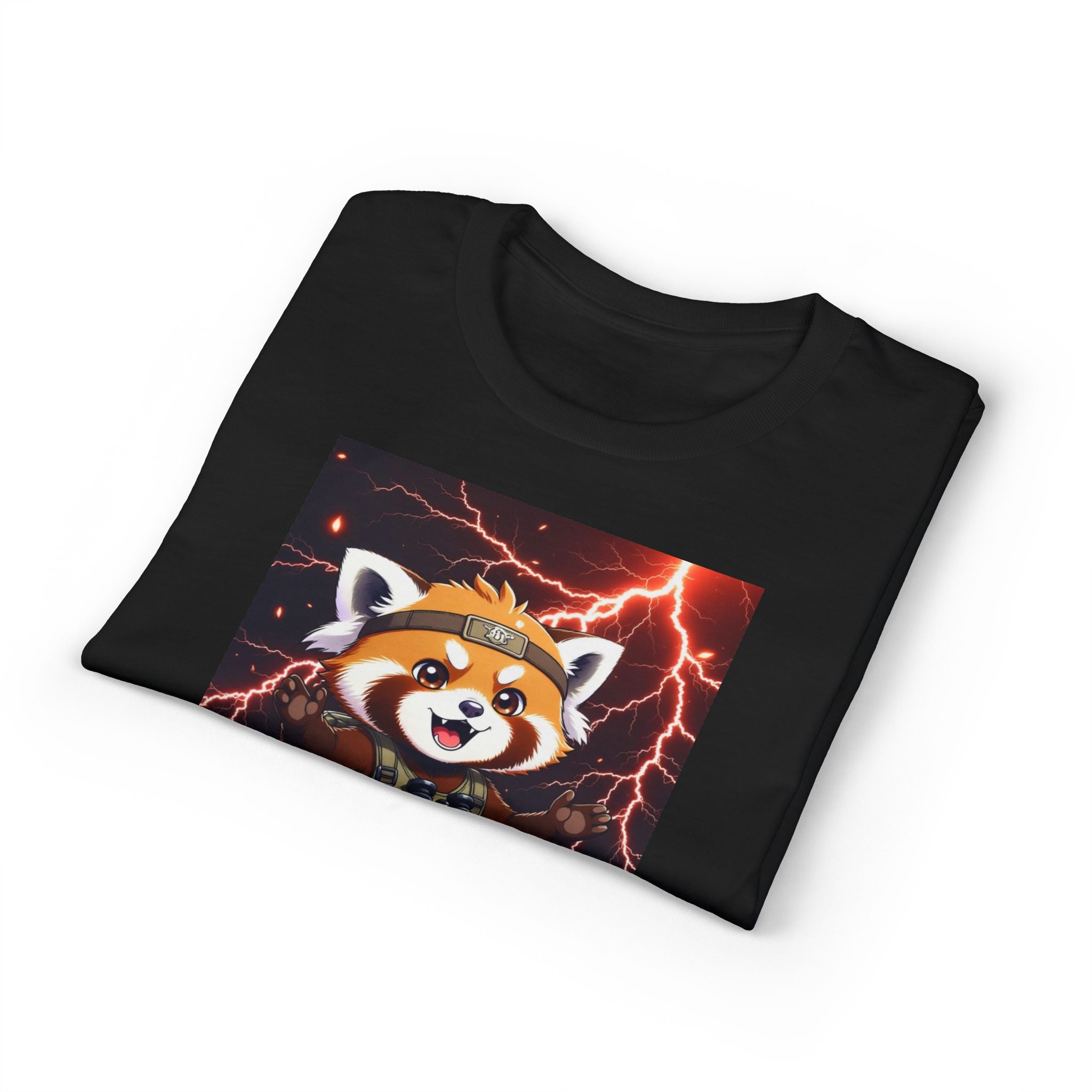 Anime Red Panda Tee — "Water. Shelter. Anime." Survival Humor Shirt