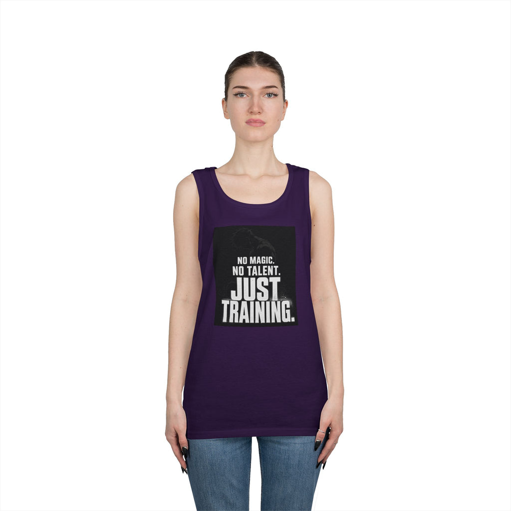 Training Tank Top — "No Magic. No Talent. Just Training." Motivational Gym Tank